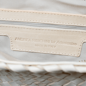 Personalised woven leather bag